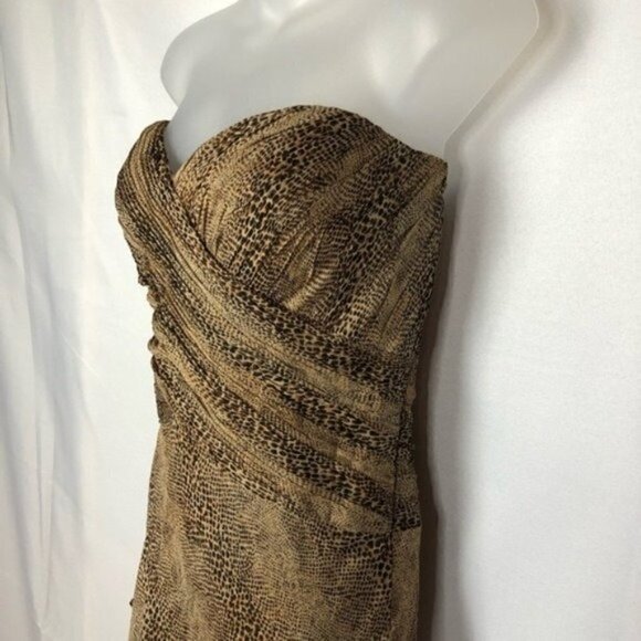 Vintage Chetta B Leopard Print Layered Silk Dress L - Picture 5 of 12